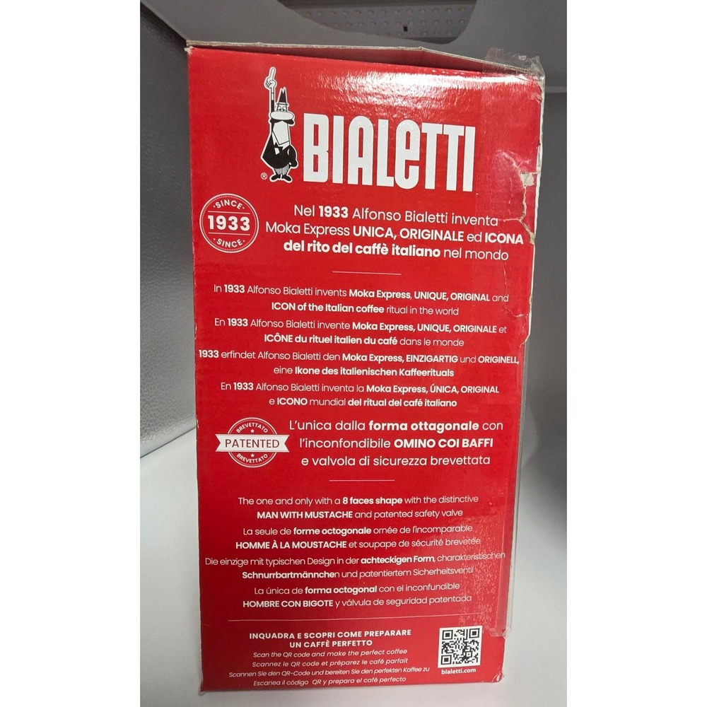 Bialetti Moka Express 6 Cup Stovetop Espresso Maker 275-06 Made In Italy NIB - Picture 9 of 12